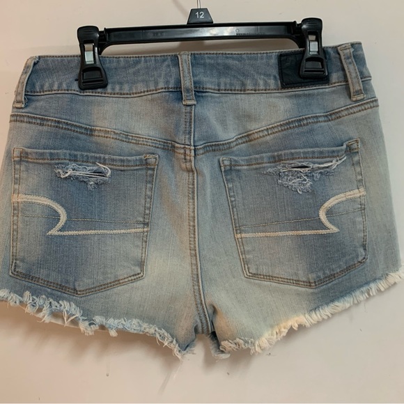 America Eagle High Rise Shortie Jean Shorts - Picture 7 of 9
